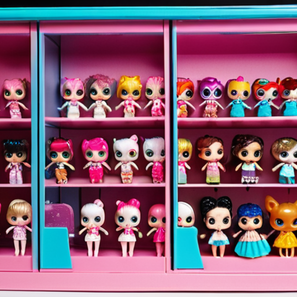 ** Leaked images of a new, limited-edition LOL Surprise doll collection, possibly from a product test or internal event. The image should be slightly blurry, hinting at a secret reveal.

**